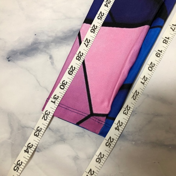 Sadhana Purple & Pink Geometric Yoga Leggings M/L - Picture 6 of 8